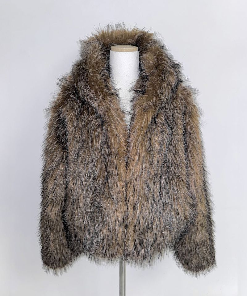 mix hooded fur jk (2colors)