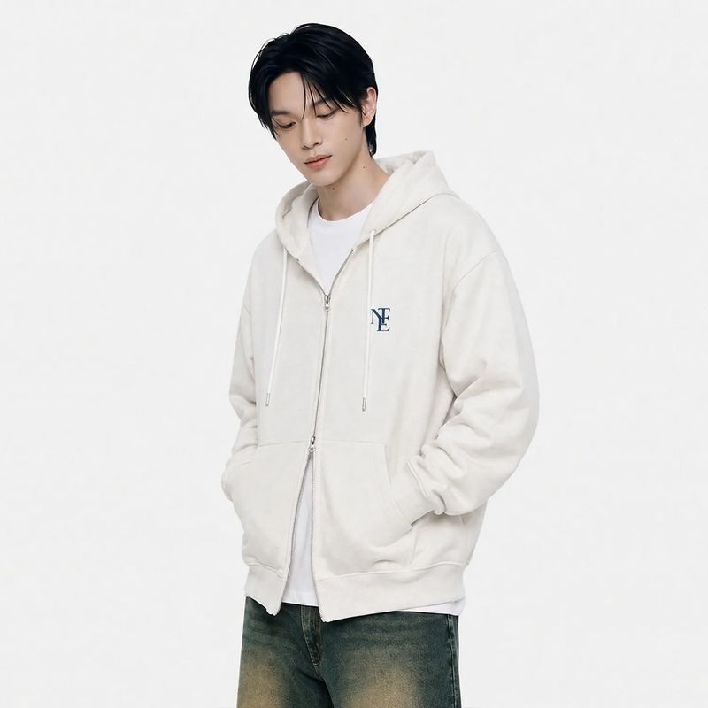 NTE mini monogram 2-way zip-up (4color)