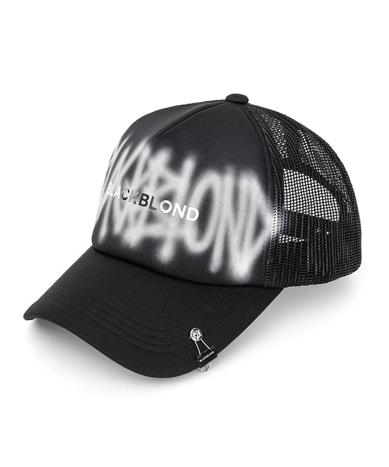 BLACKBLOND（ブラックブロンド）の「BBD Graffiti Metal Logo Trucker Mesh Cap Dark Ver. (Black)（Hats）」
