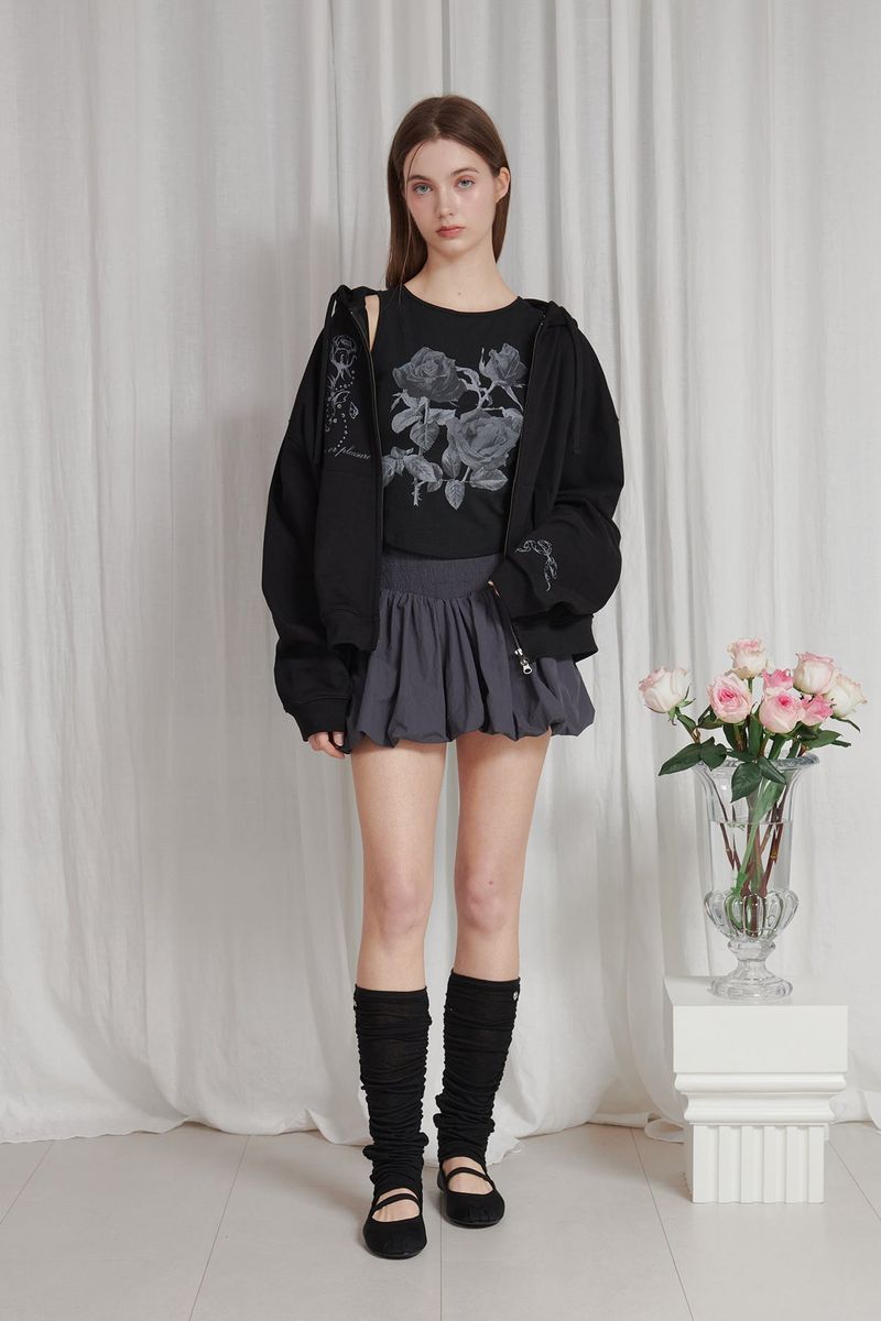 PAIN OR PLEASURE（ペインオアプレジャー）の「TULIP MINI SKIRT charcoal（Skirts）」