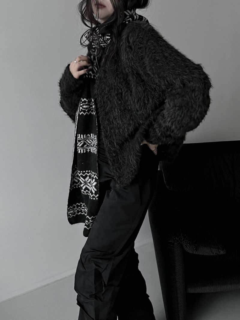 winter jacquard contrast muffler (4color)