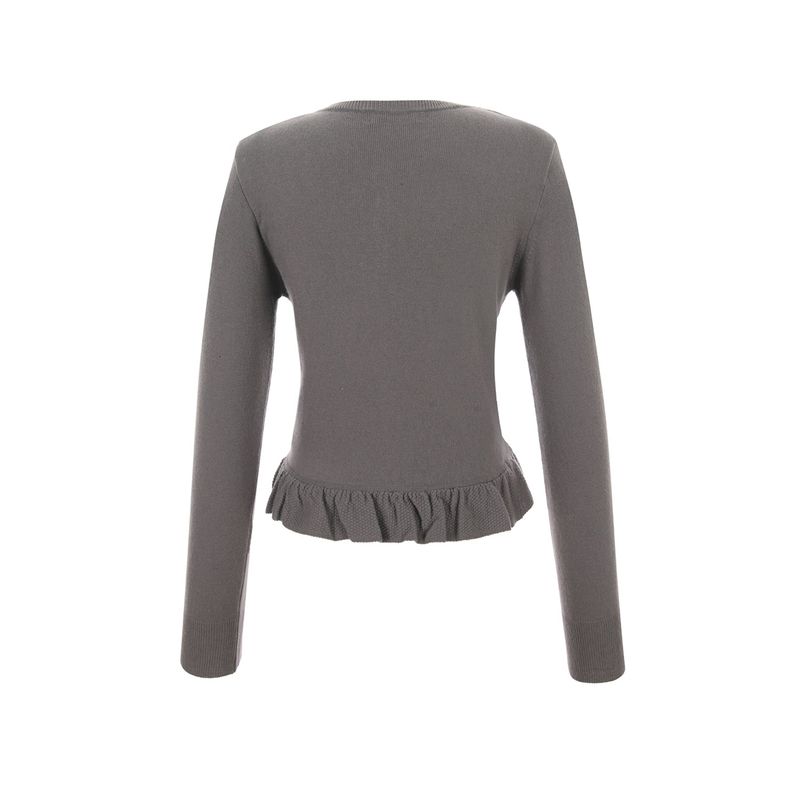 Frilling knit cardigan 003