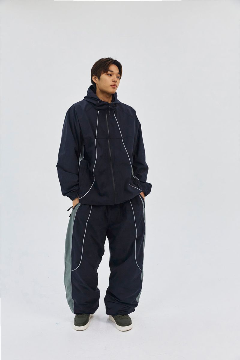PP STRETCH HOODED JACKET - NAVY/BLACK
