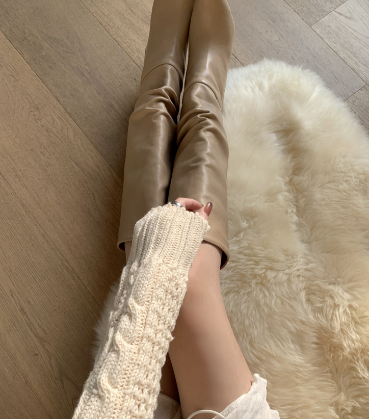 Ive Shirring Long Boots (2color)