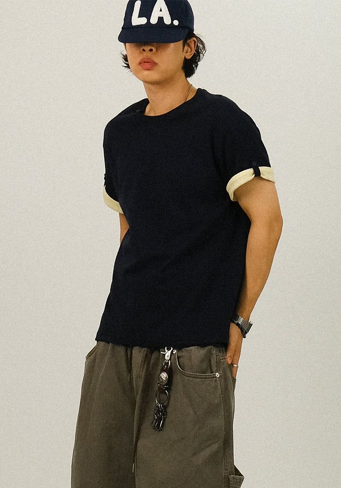 SEMIKAJI(セミカジ)の「EA Button Roll-Up 1/2 T(Tops)」
