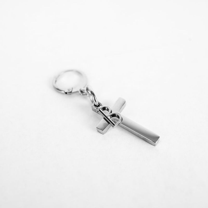 Men's Cross Earring Surgical Steel_CLEF CROSS A EAR