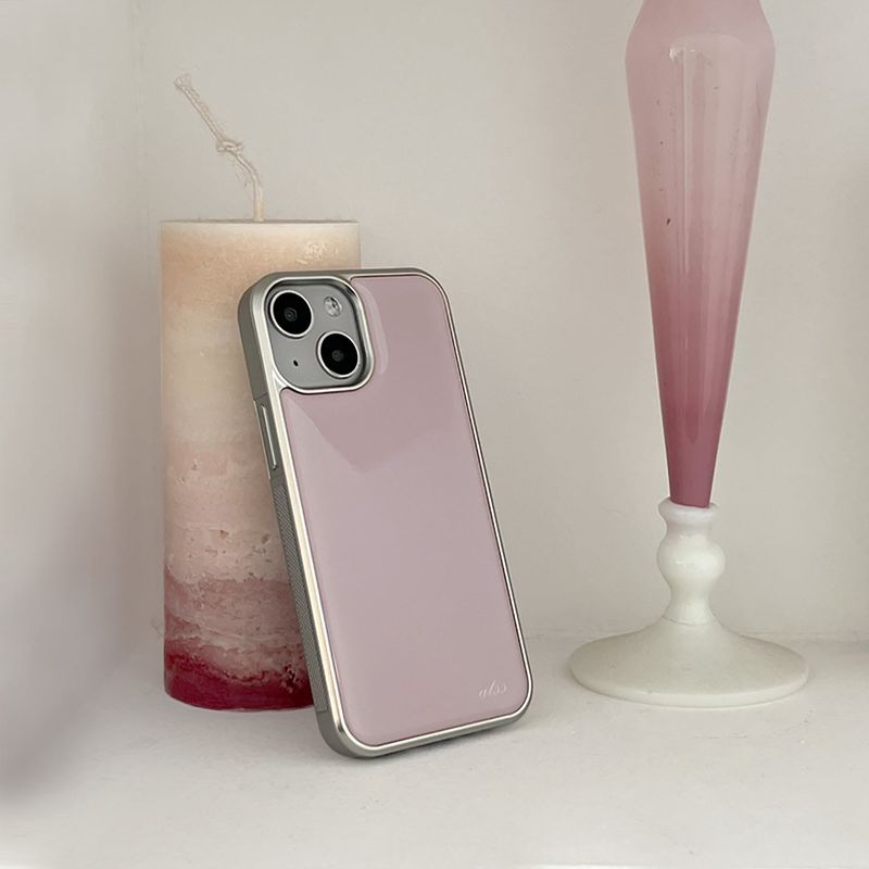 misty lilac epoxy silver bumper case