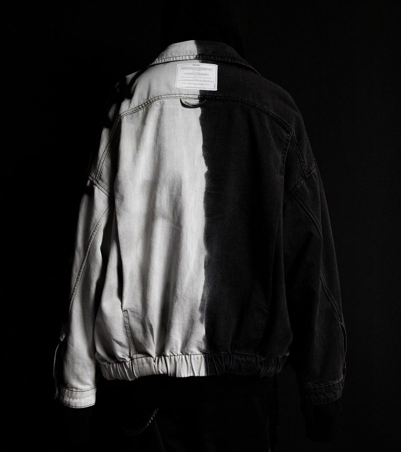 BBD Division Empty Logo Zip Up Denim Jacket (Black)