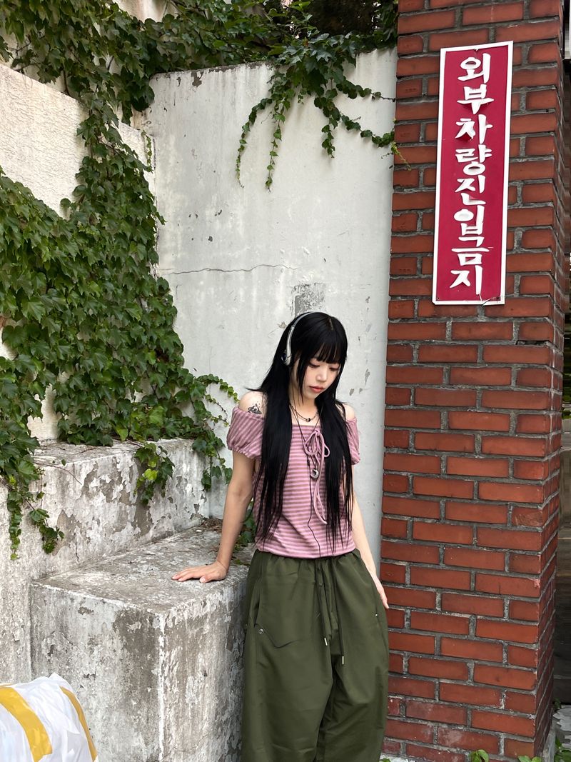 Irmi Nylon Bizo Snap Wide Pants