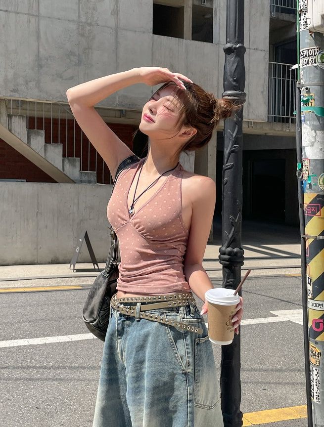 ULAN（ユレン）の「Even see-through dot halter sleeveless（Tops）」