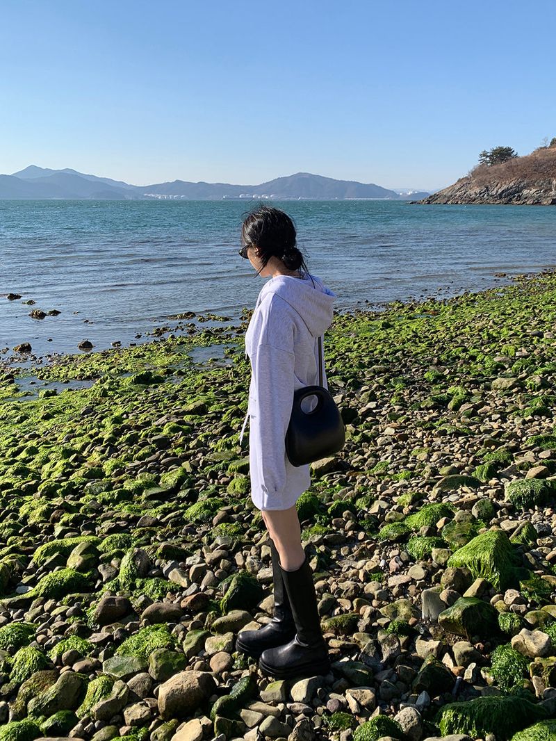 [MADE] Stern hip crop two-way hood zip-up -basic