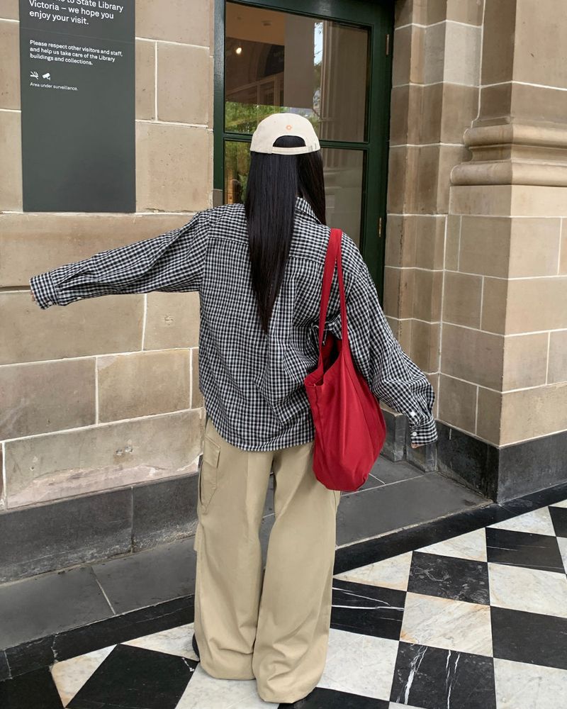 [ORIGINAL] Burnett Seersucker Check Oversized Shirt