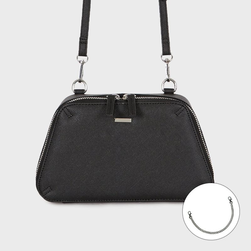 saffiano trapezium chain bag