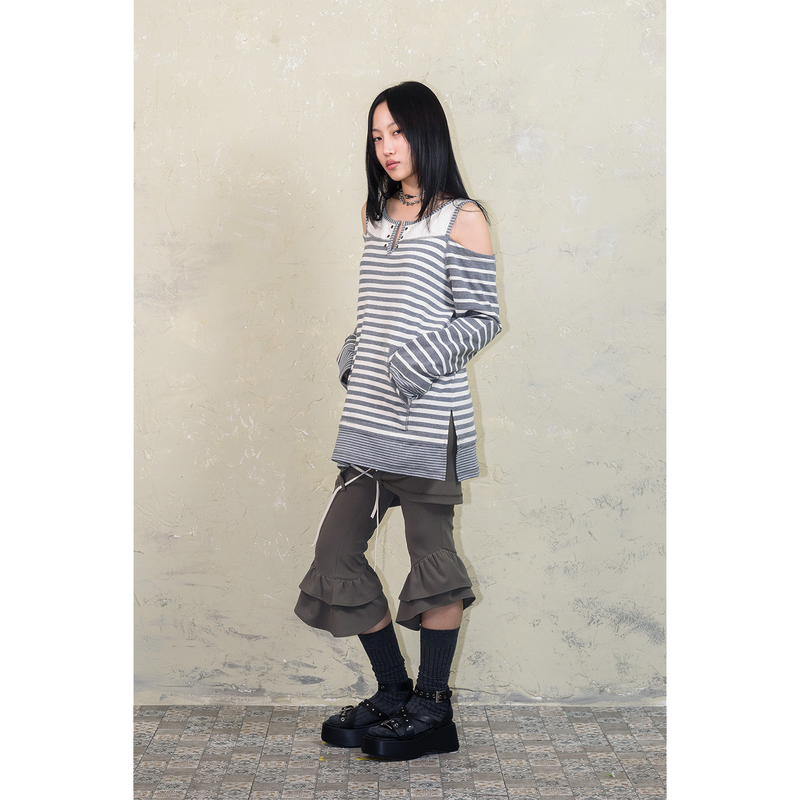 LACE-UP CONVERTIBLE JUMPSUIT: KHAKI