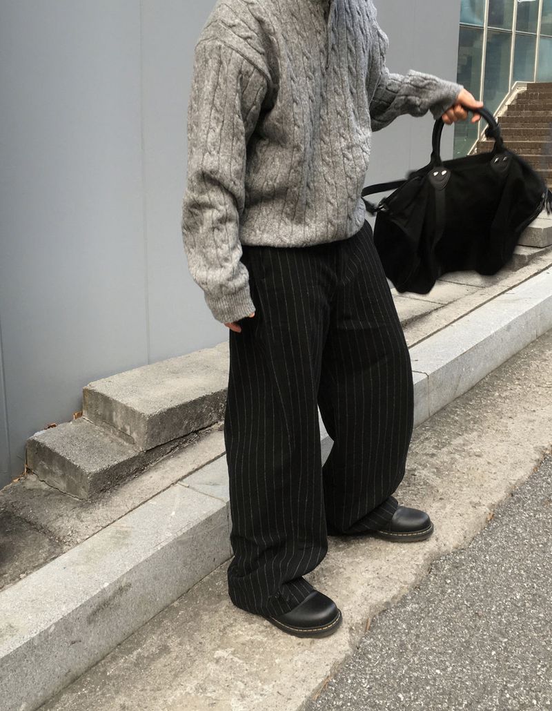 No.1503 wool stripe side tuck PT (3color)