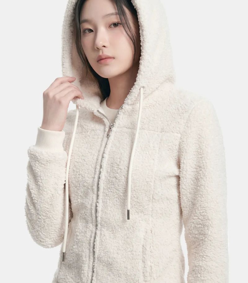 Cozy Boucle Hood Zip-Up
