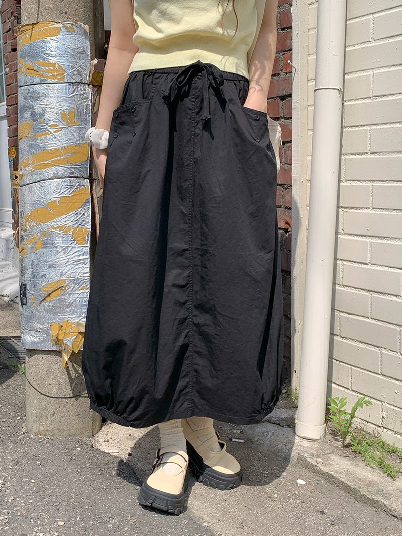pumpkin balloon pocket long skirt