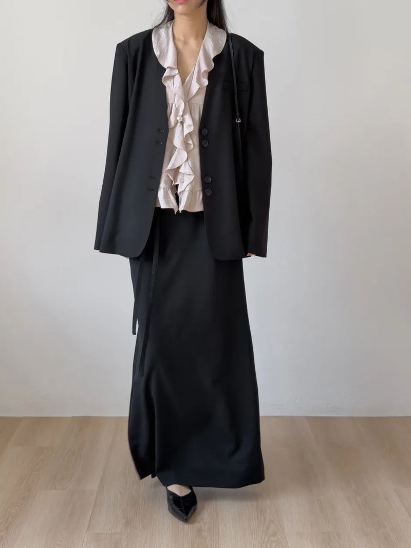 Dawson Slit Collarless Over Fit Jacket