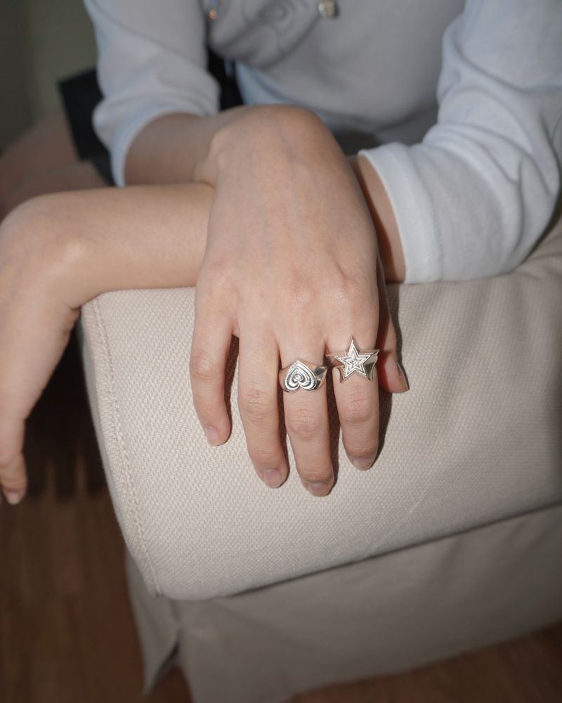 PAIR OF LOVE（ペアオブラブ）の「[925SILVER] クリームケーキハートリング（アクセサリー）」