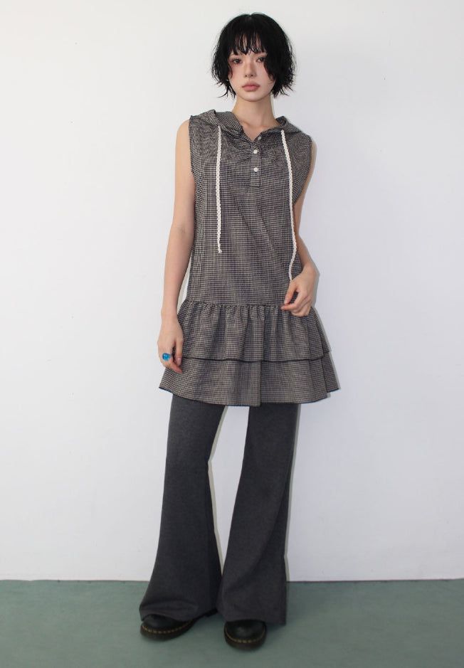 AAKE(アケ)の「BREEZY CHECK HOOD DRESS(Dresses)」
