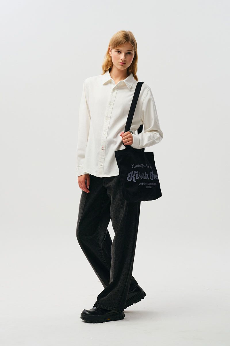 CHERRY WASHING DENIM PANTS [BLACK]