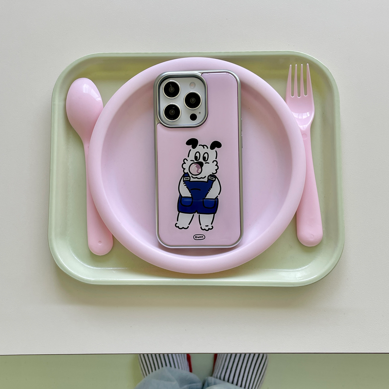 dunn dunny dunn（ダン ダニー ダン）の「バブルガムエポキシバンパースマートフォンケース(pink silver)（スマホグッズ/小物）」