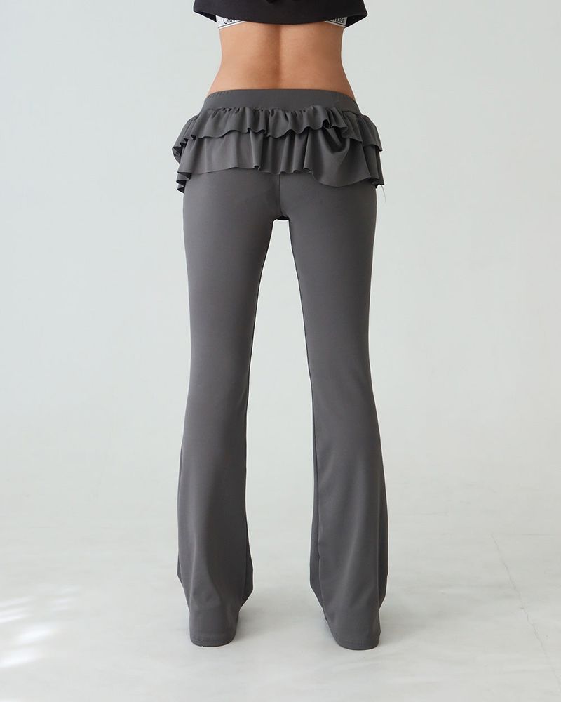 cancan frill layered bootcut pants