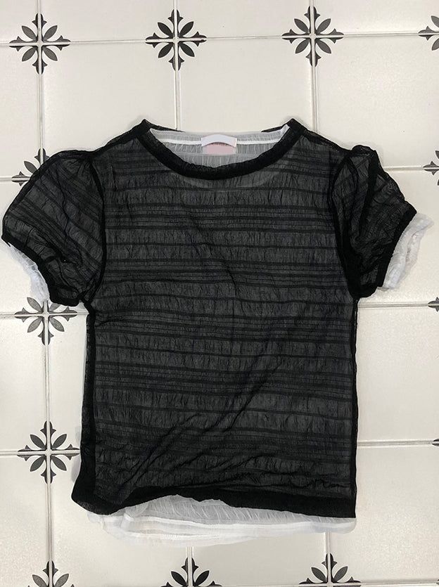 SHEER PUFF BLOUSE (4C)