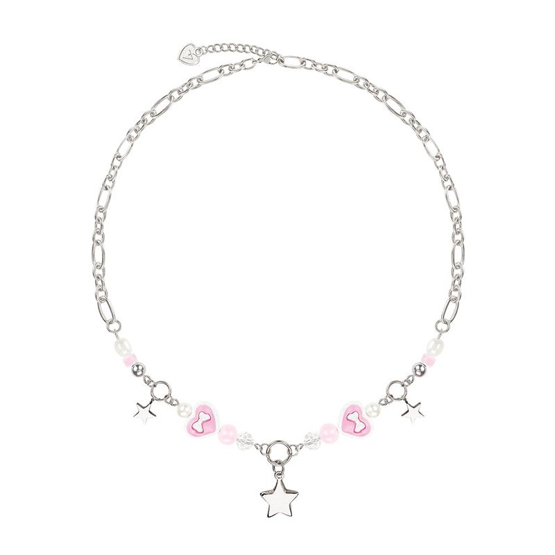 Ribbon Heart Candy Surgical Chain Necklace