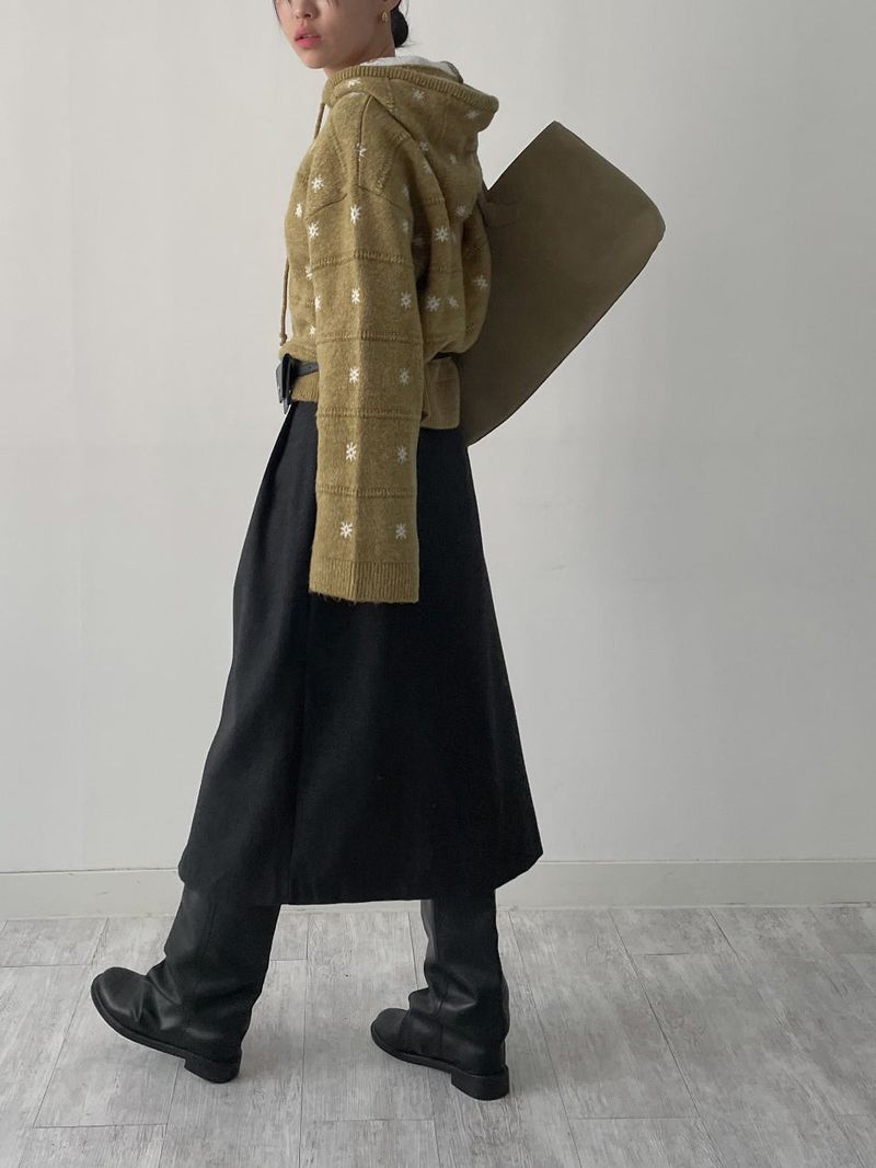 Snow Loose Fit Hooded Knit
