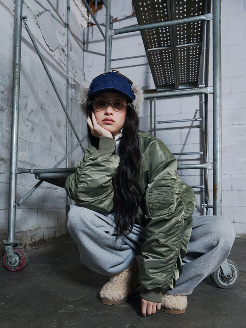 VOLUME SHIRRING MA-1 / KHAKI