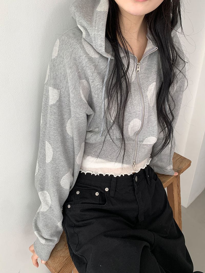 DOT HOOD ZIP-UP (2C)
