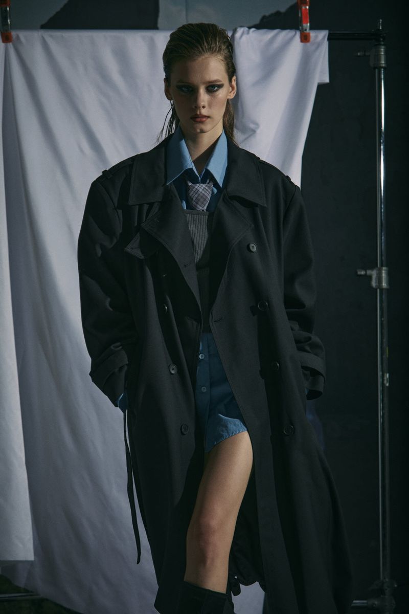 BALLOON TRENCH COAT -CHARCOAL