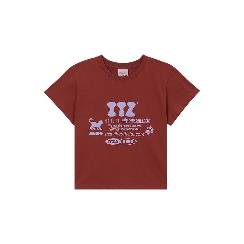 ITZ OFFICIAL LOGO CROP T SHIRT - RED