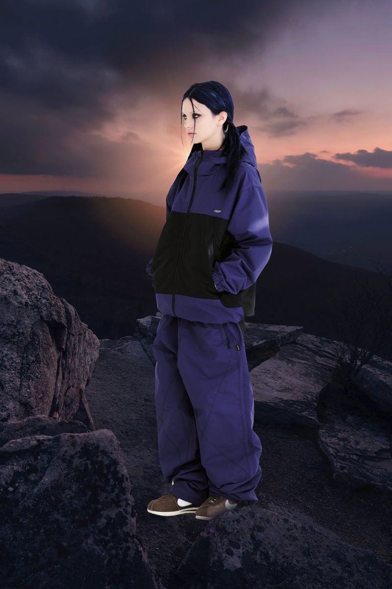 BSRABBIT(ビエスラビット)の「STITCH BOX WIDE TRACK PANTS PURPLE(Pants)」