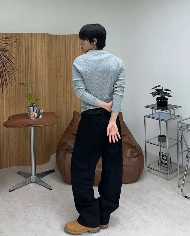 Dopa Muscle-Fit Ribbed Long-Sleeve Top