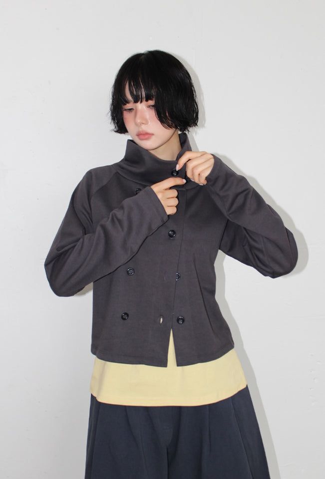 DOUBLE HIGH-NECK CARDIGAN