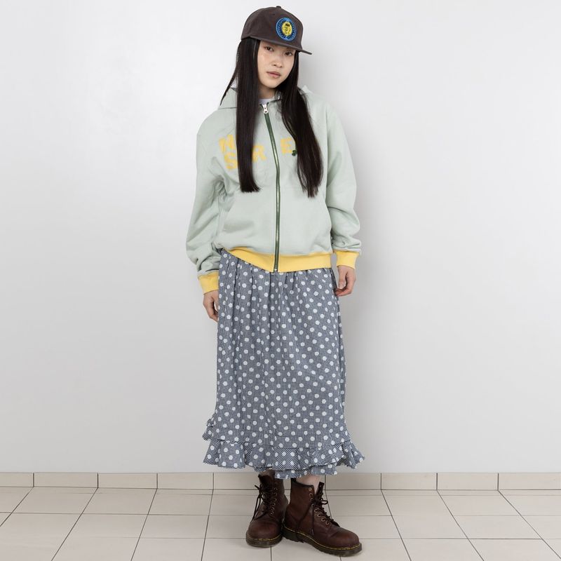 TTTTwister Ruffle Long Skirt - Dot Black