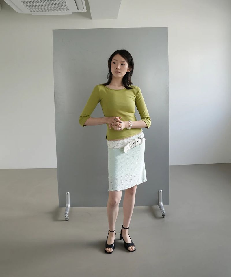 Mint Streched Midi Skirt (2sizes)