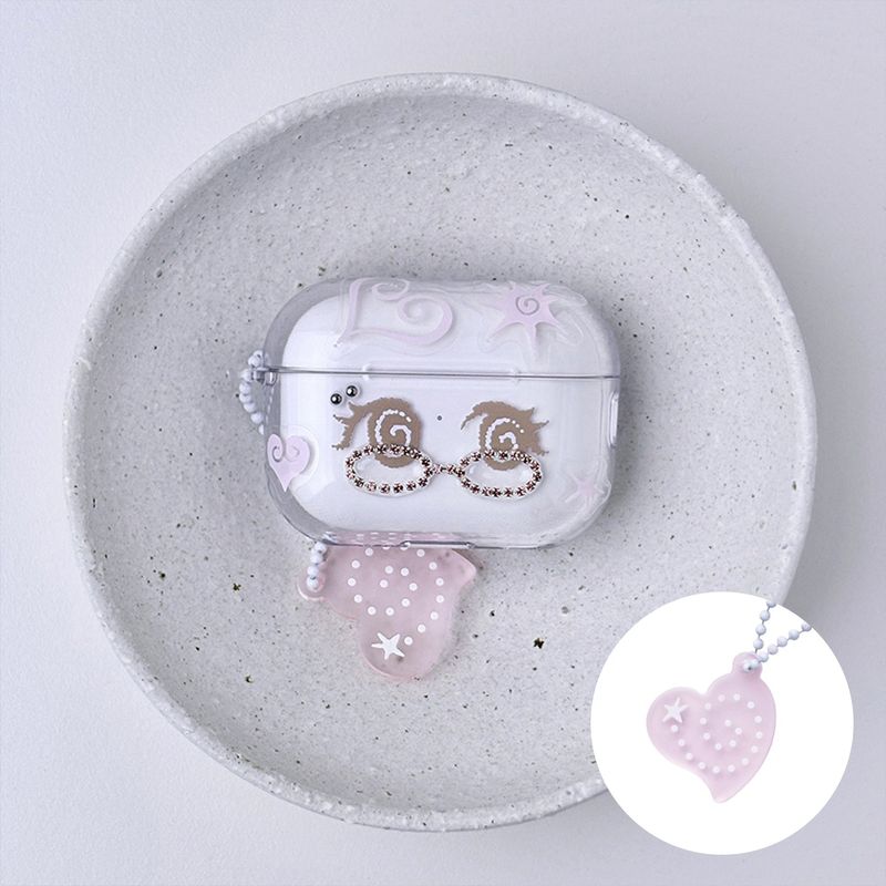 KIMCUPID（キムキューピッド）の「【MADE】メガネガール AirPodsケース – ブラウン（★キーリング＆ステッカーセット）（スマホグッズ/小物）」