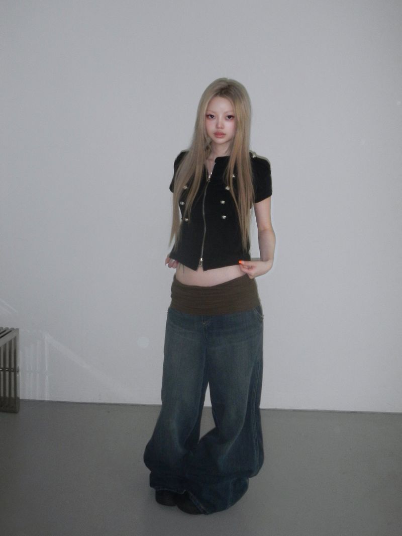 summer banding denim pt(2 color)