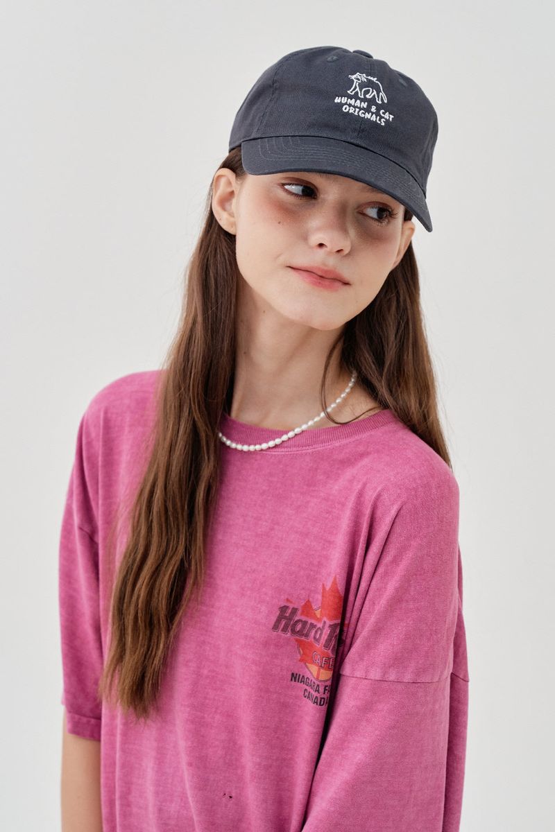 SURPRISE CAT BALL CAP_CHARCOAL
