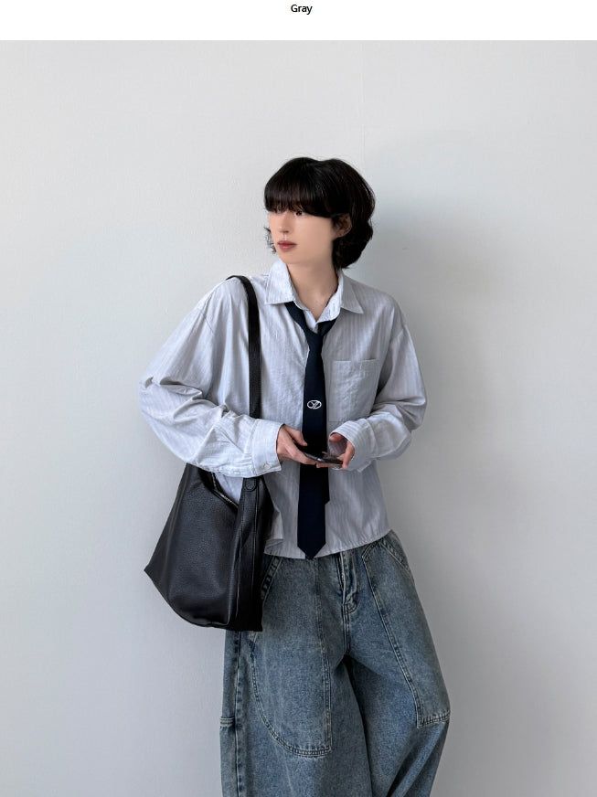 Brill Stripe Crop Shirt