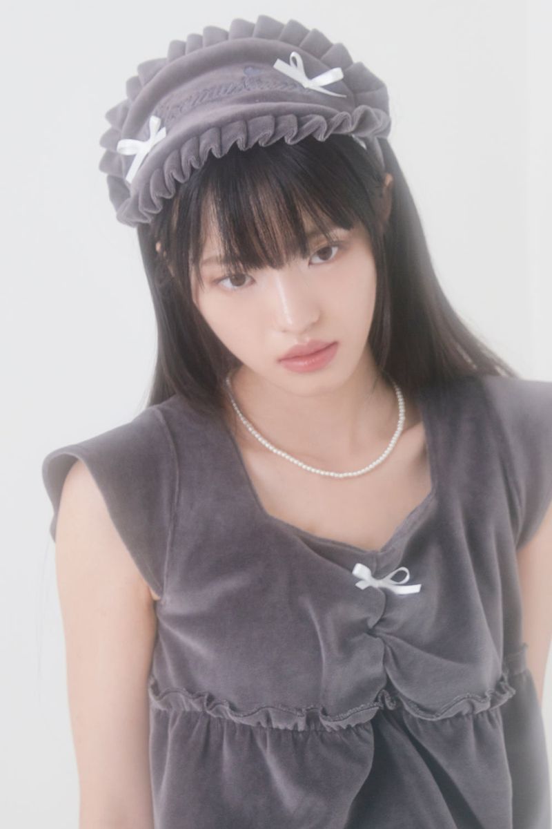 VELVET RIBBON PAJAMA EYE PATCH (CHARCOAL)