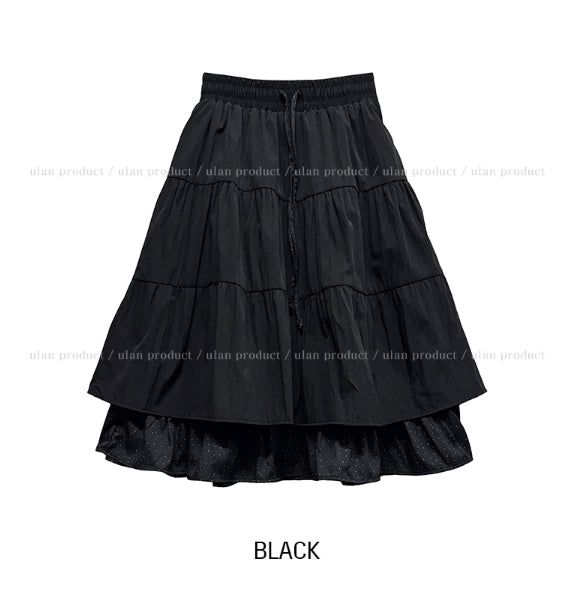 Mien Dot Layered Midi Skirt