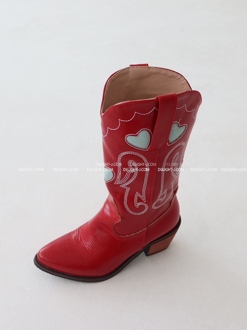 1:1 Custom Order Red Heart Western Boots