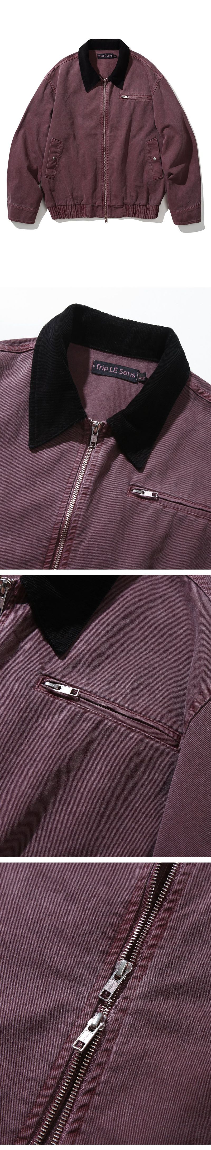 GARMENT-DYING VINTAGE WORK JACKET_DUSTY PINK