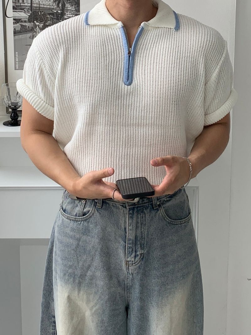 Mensfloor（メンズフロア）の「Tarry semi zip-up knitwear（Tops）」