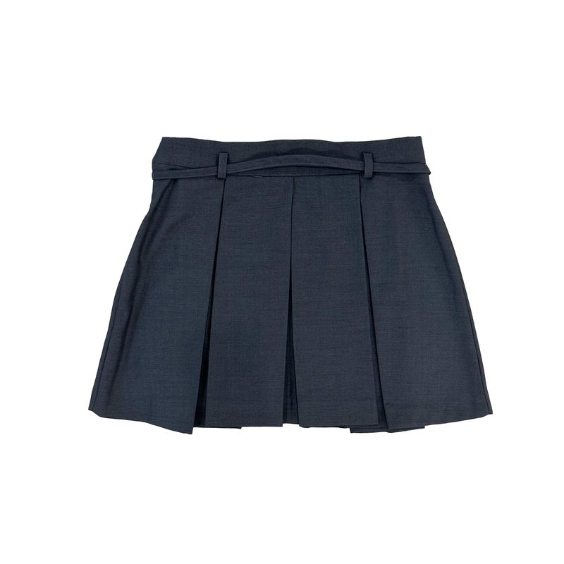 Tie pleated skirt