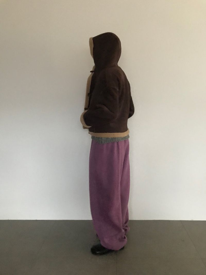 Femme Duffle Hooded Faux Shearling Jacket (2color)